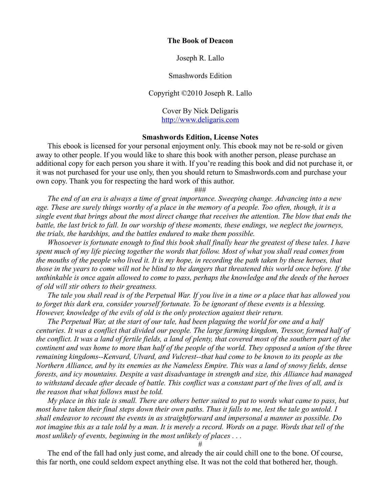 The Book of Deacon by Joseph Lallo