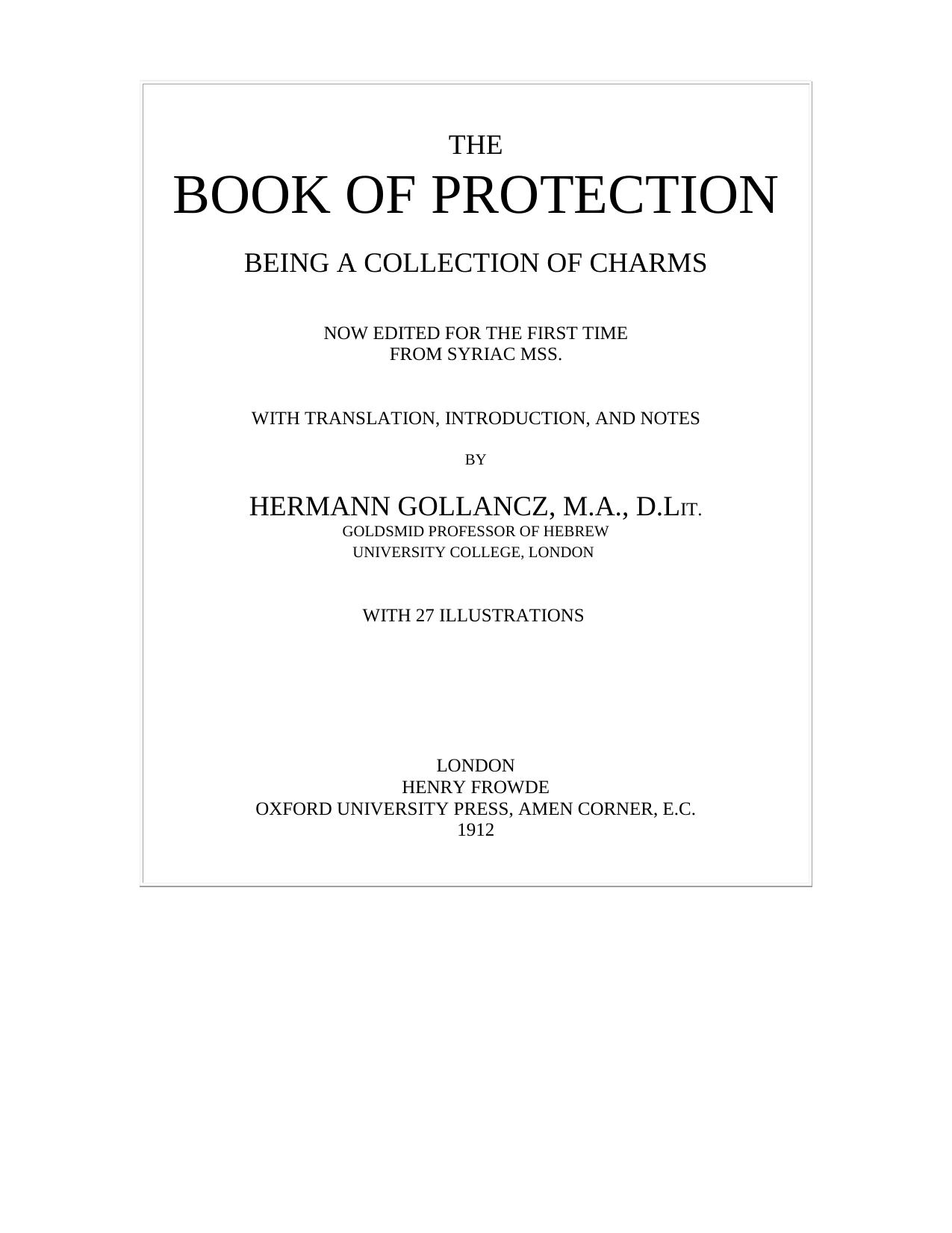 The Book of Protection by The Book of Protection