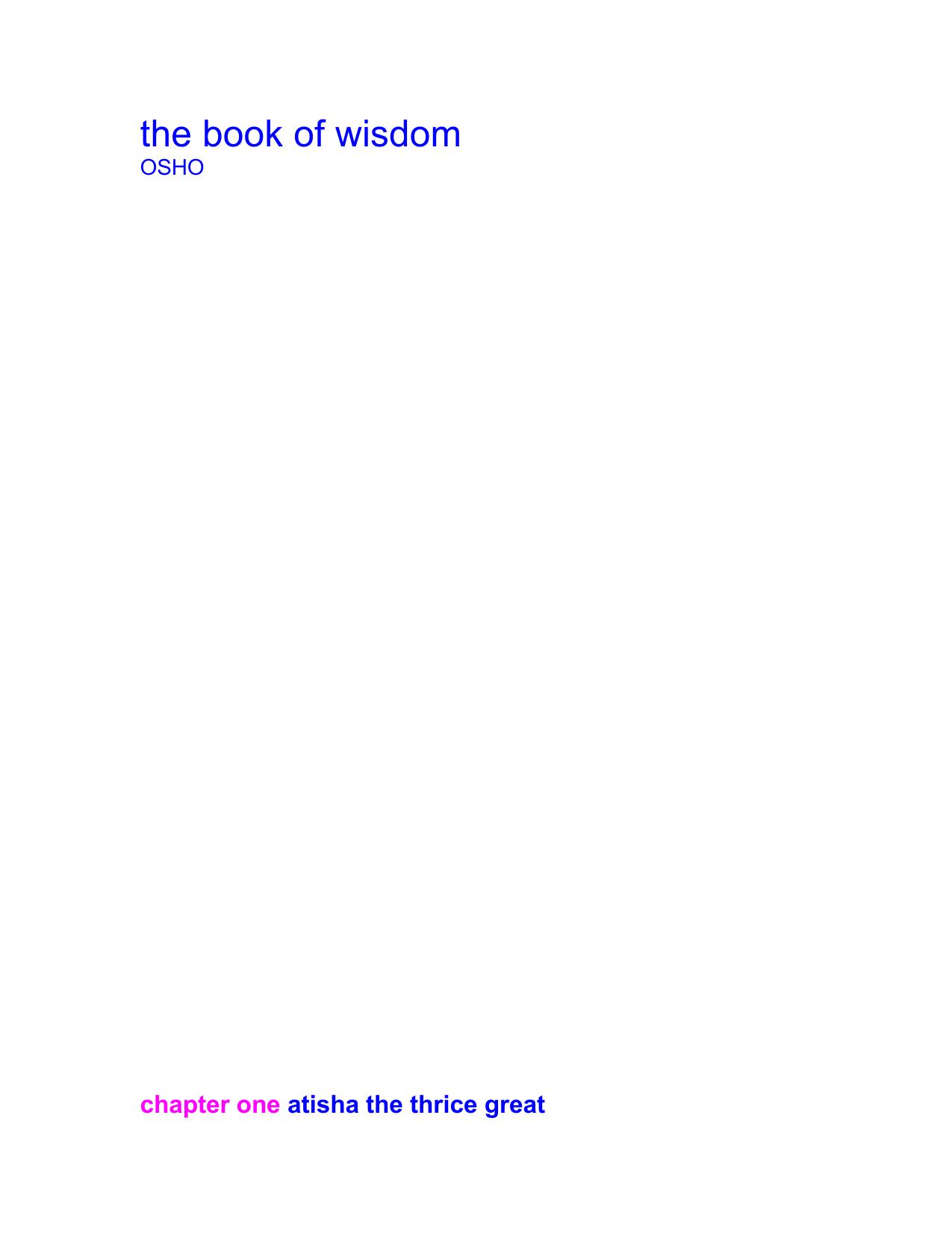 The Book of Wisdom by Osho