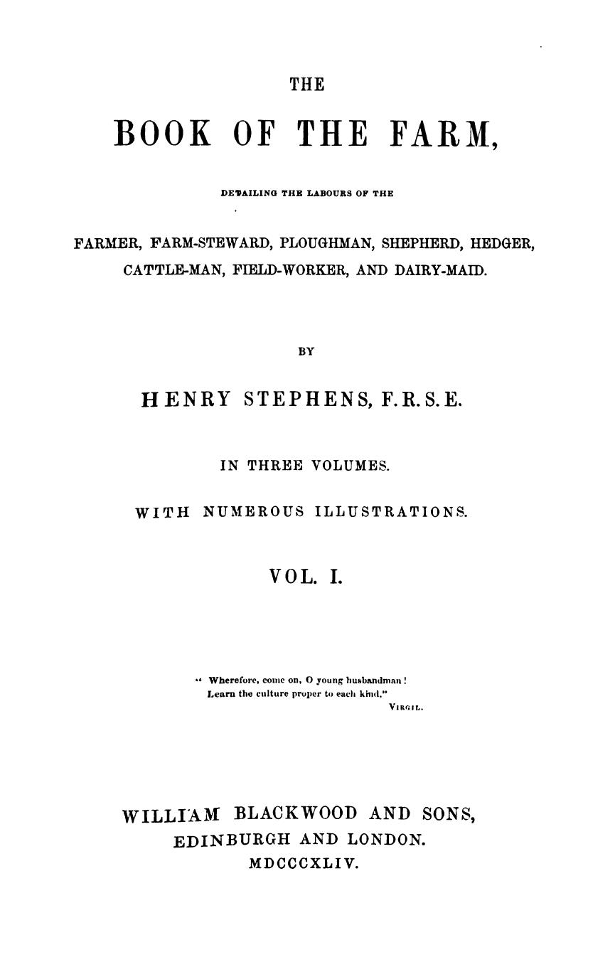 The Book of the Farm by Henry Stephens