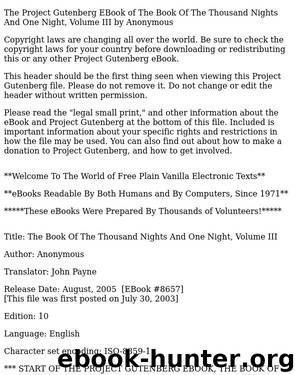 The Book of the Thousand Nights and One Night, Volume III by anonymous