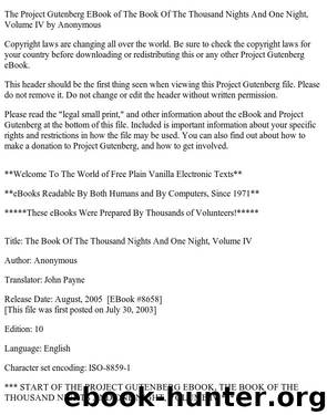The Book of the Thousand Nights and One Night, Volume IV by Anonymous