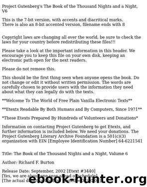 The Book of the Thousand Nights and a Night — Volume 06 by Anonymous