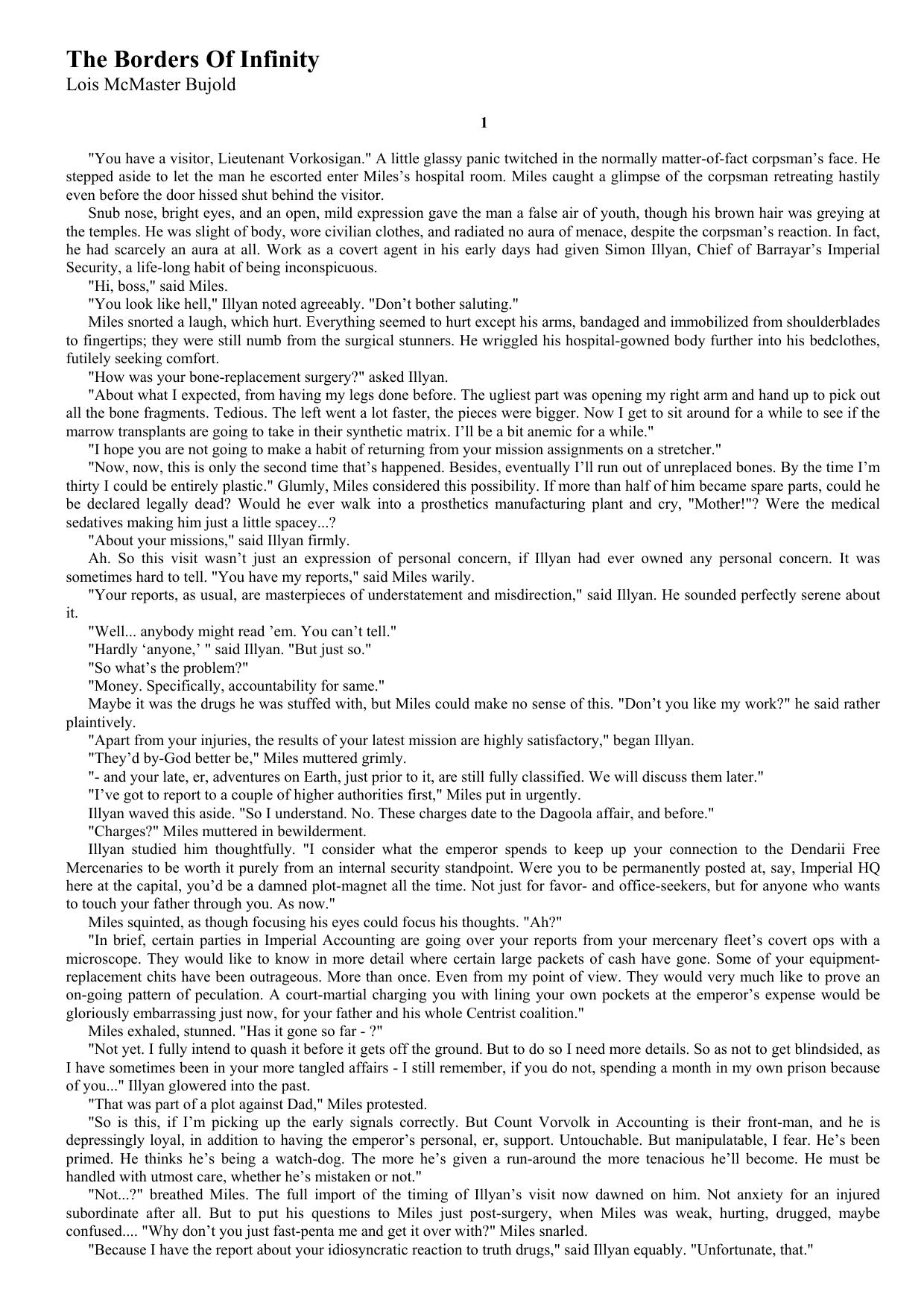 The Borders of Infinity by Lois McMaster Bujold