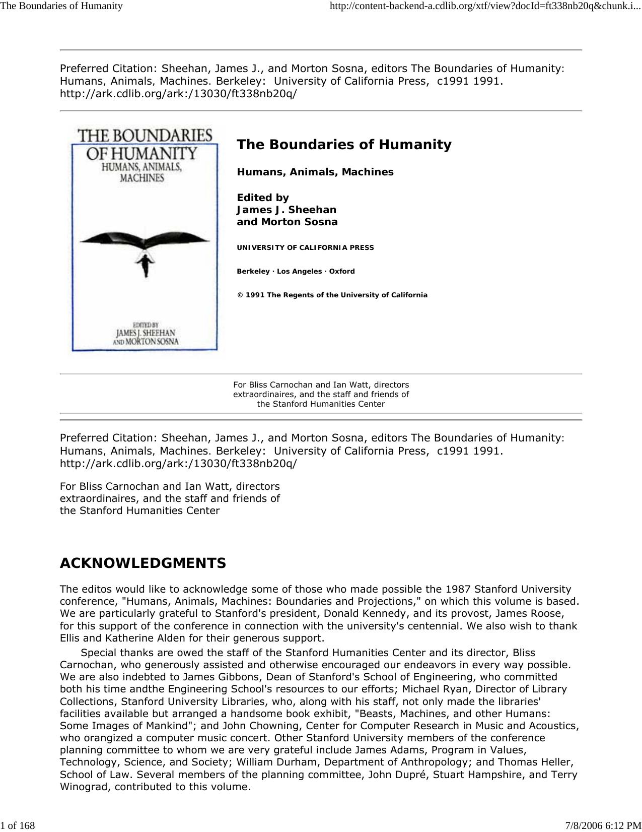 The Boundaries of Humanity by Master Clark