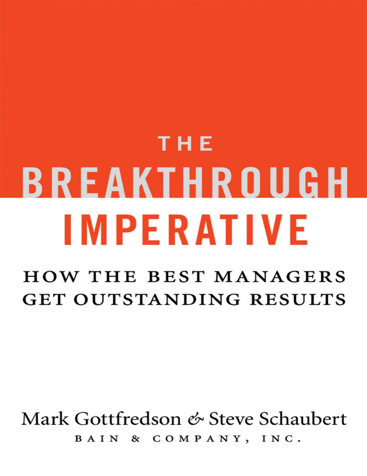 The Breakthrough Imperative by Mark Gottfredson