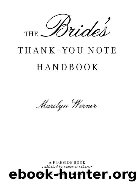 The Bride’s Thank-you Note Handbook by Marilyn Werner