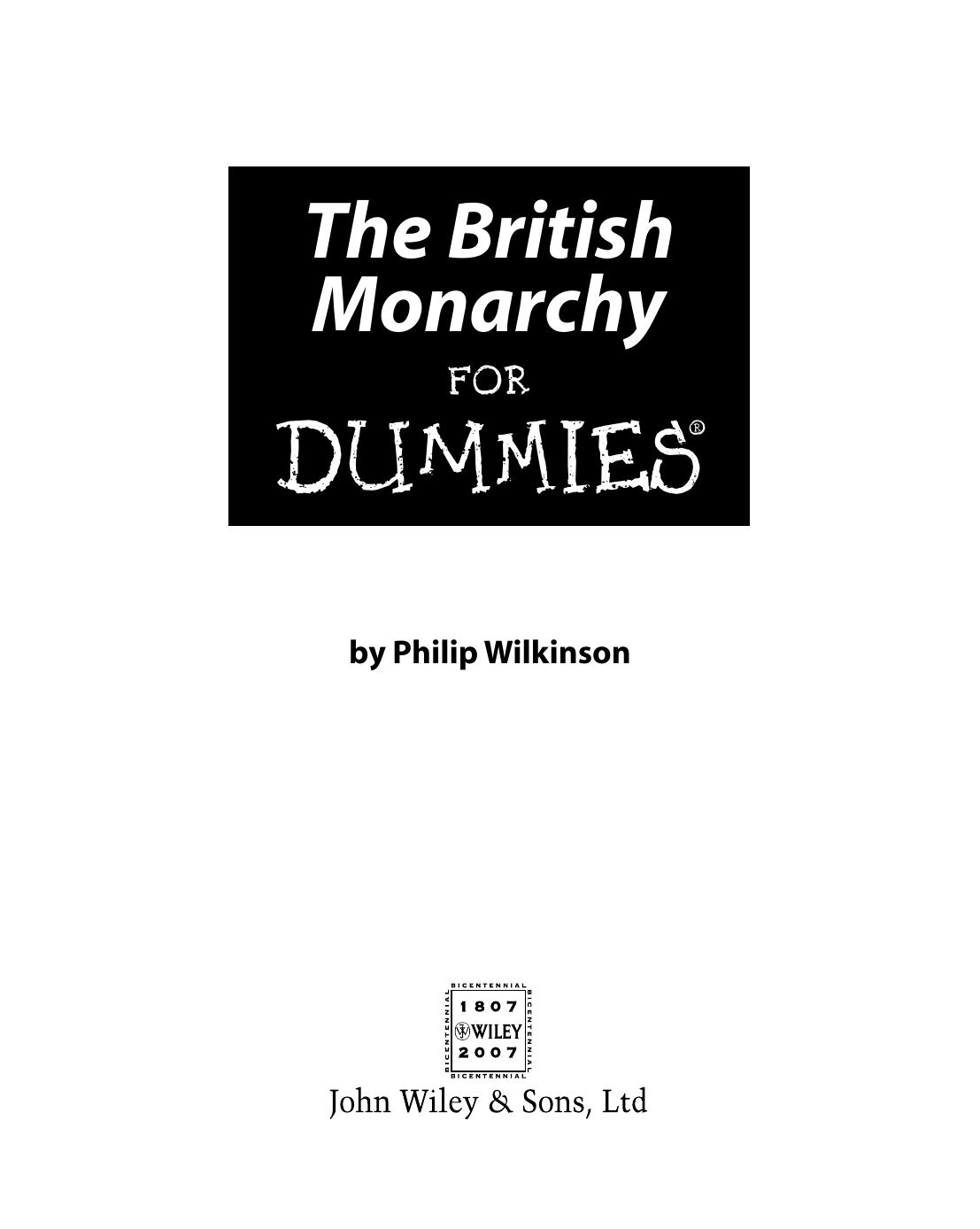The British Monarchy For Dummies by Philip Wilkinson