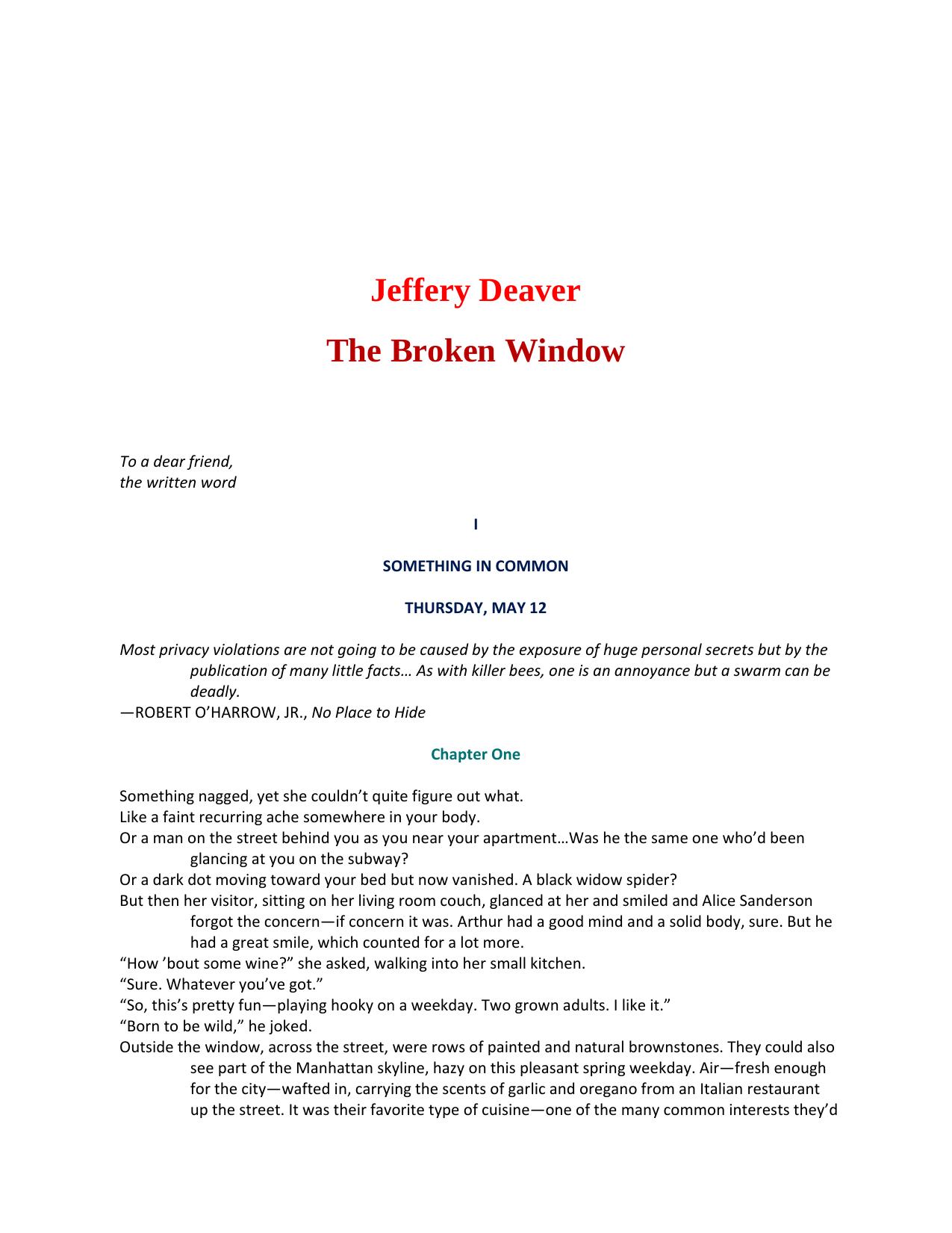 The Broken Window by Jeffery Deaver