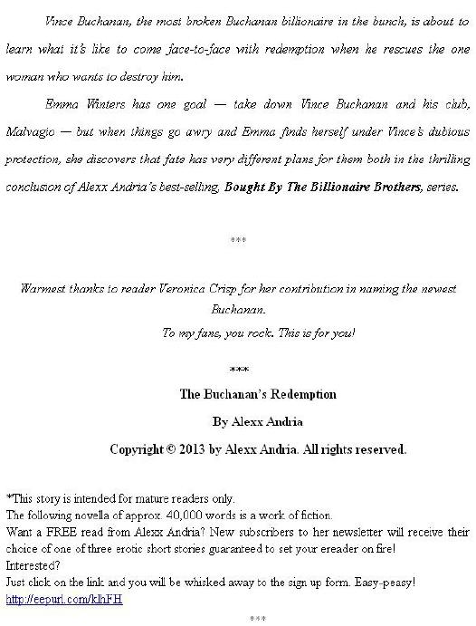 The Buchanan's Redemption (Billionaire romance) by Unknown