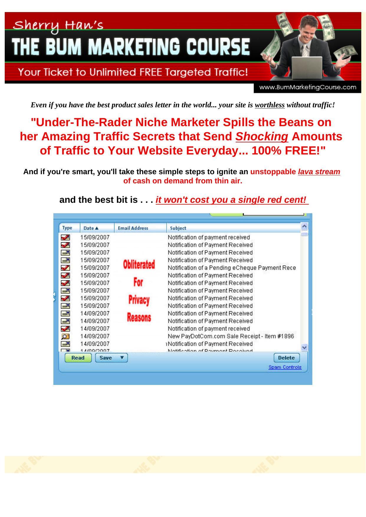 The Bum Marketing Course - Unlimited Traffic And Sales For Free! by Best of Kuszter's Collection