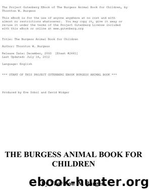 The Burgess Animal Book for Children by Thornton W. Burgess