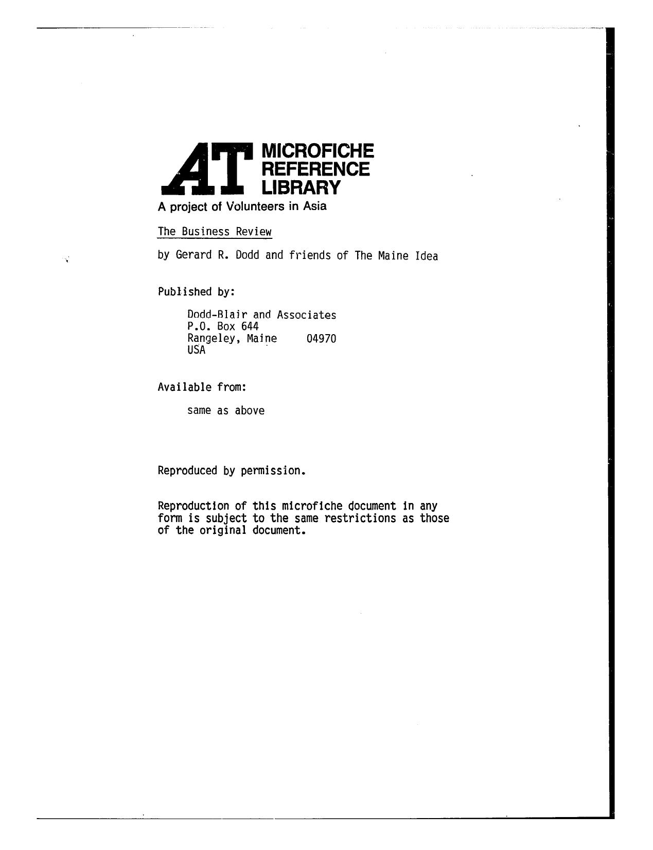 The Business Review by Unknown
