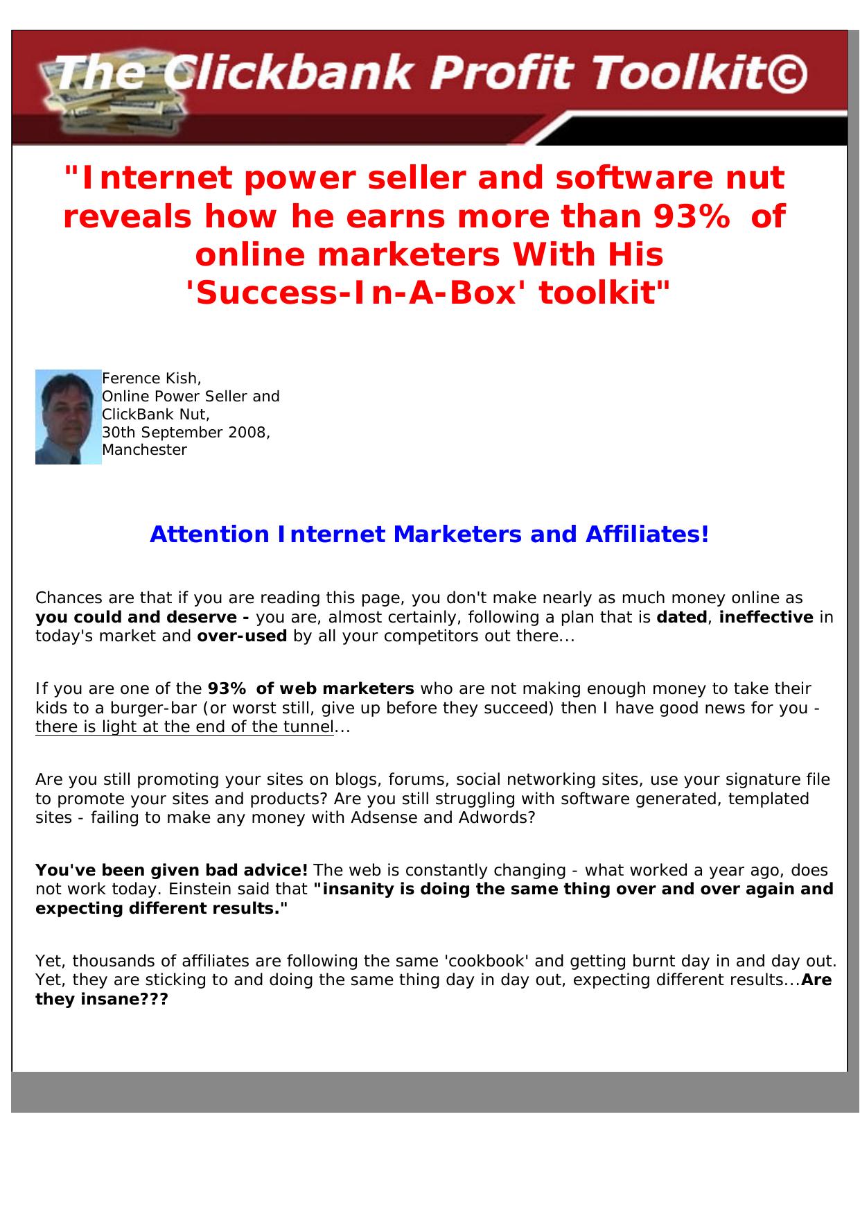 The CB Profit Toolkit. by Best of Kuszter's Collection