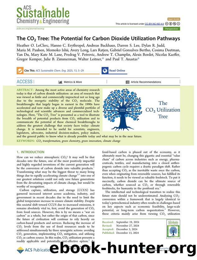 The CO2 Tree: The Potential for Carbon Dioxide Utilization Pathways by unknow