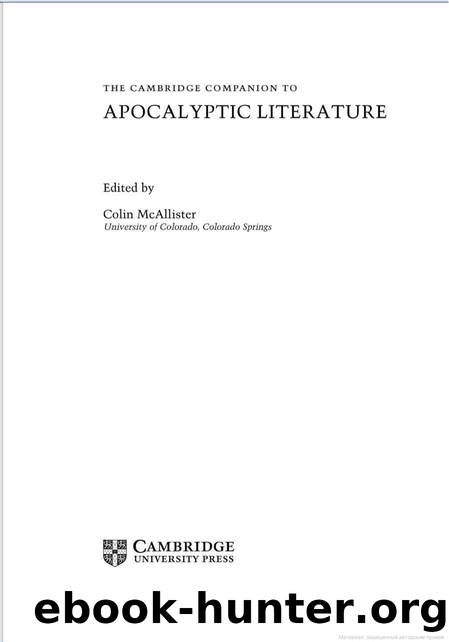 The Cambridge Companion to Apocalyptic Literature by Colin McAllister by Unknown
