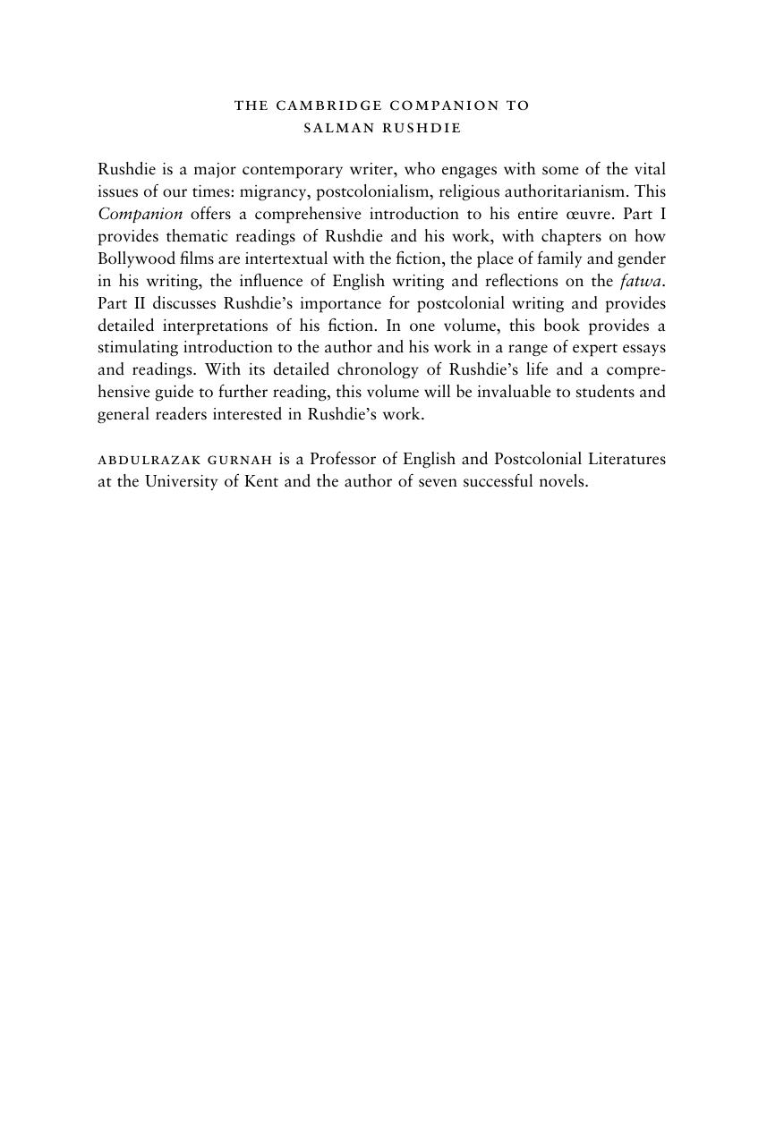 The Cambridge Companion to Salman Rushdie by Abdulrazak Gurnah