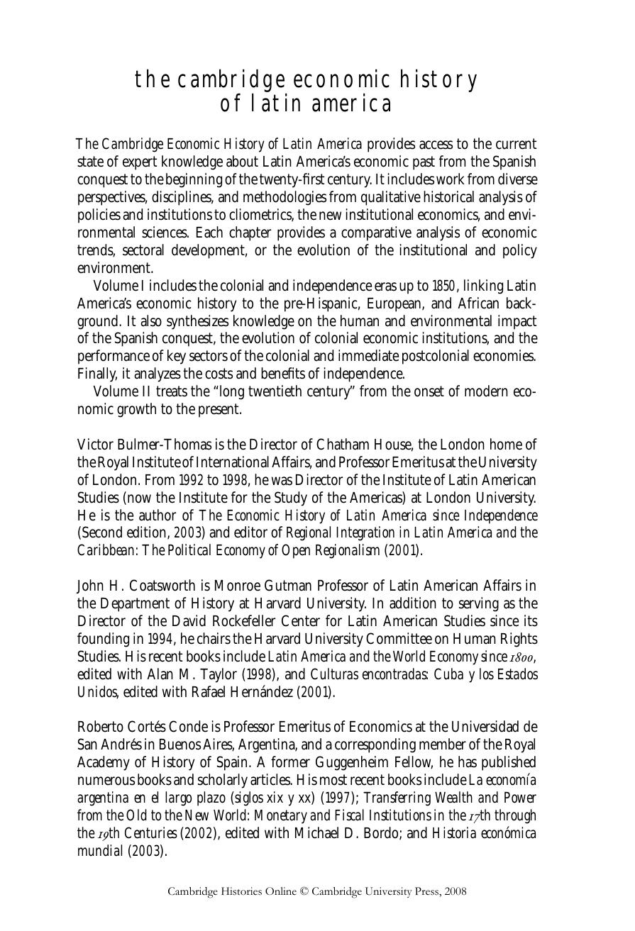The Cambridge Economic History of Latin America, Volume 1 by Unknown
