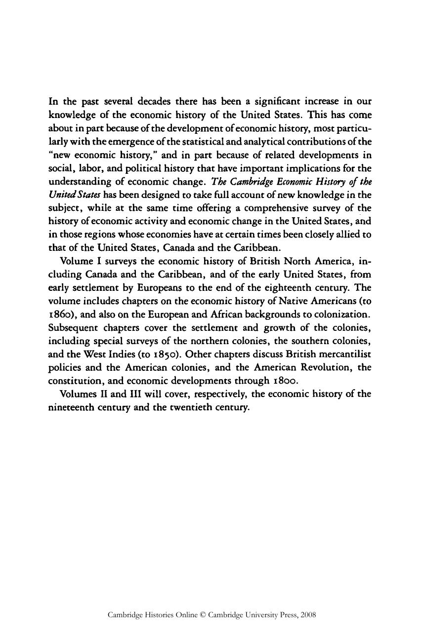 The Cambridge Economic History of the United States, Vol. 1: The Colonial Era by Stanley L. Engerman Robert E. Gallman