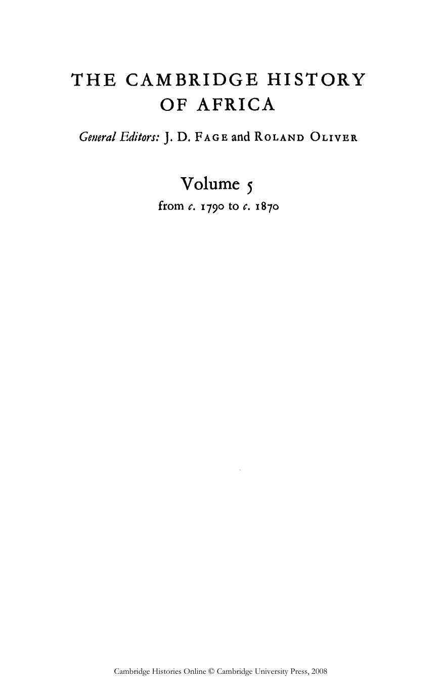 The Cambridge History of Africa, Volume 5 by Unknown