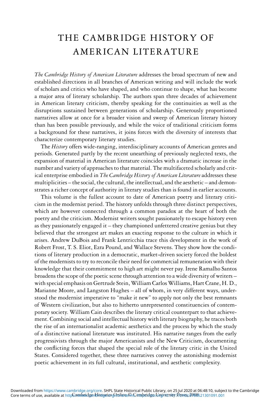 The Cambridge History of American Literature, Volume 5 by Administrator
