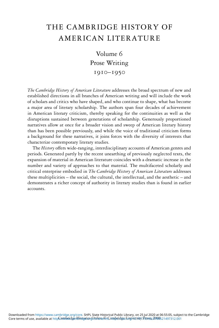 The Cambridge History of American Literature, Volume 6 by Administrator