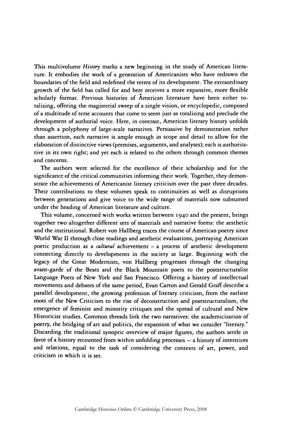 The Cambridge History of American Literature, Volume 8 by Unknown