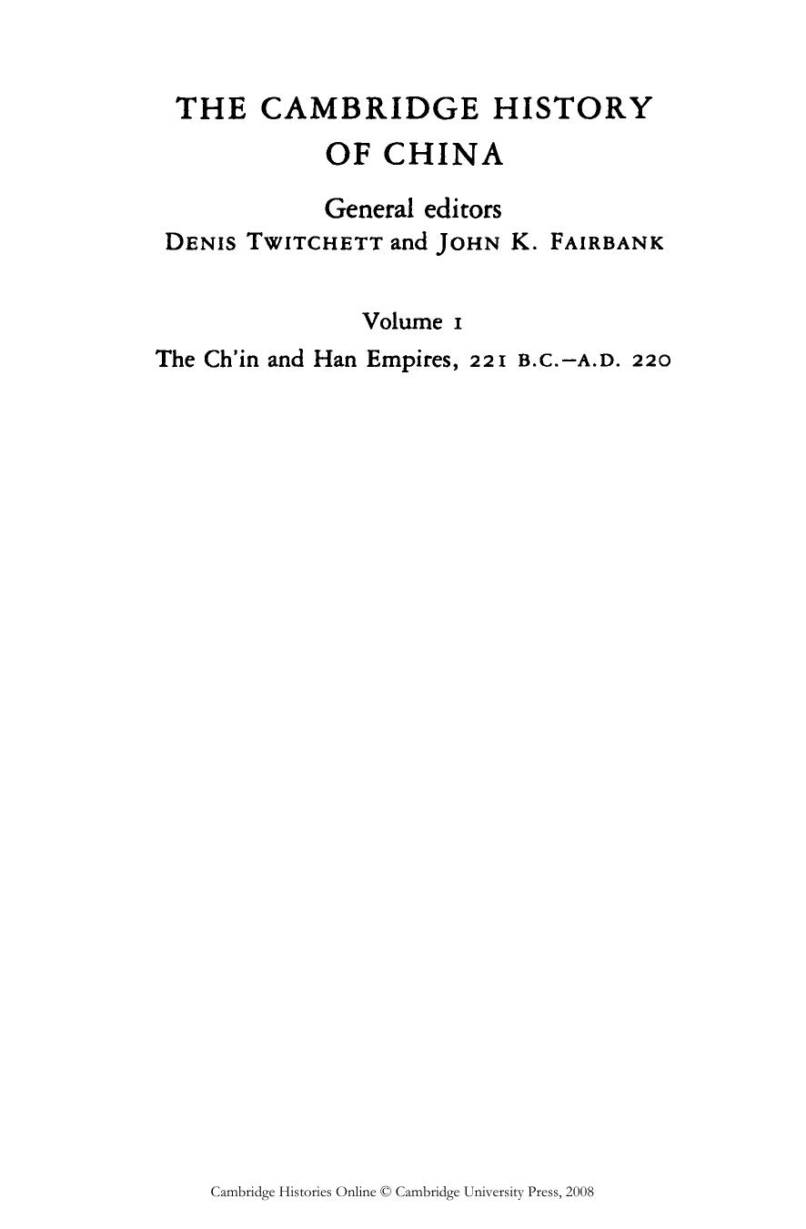 The Cambridge History of China, Volume 1 by Unknown