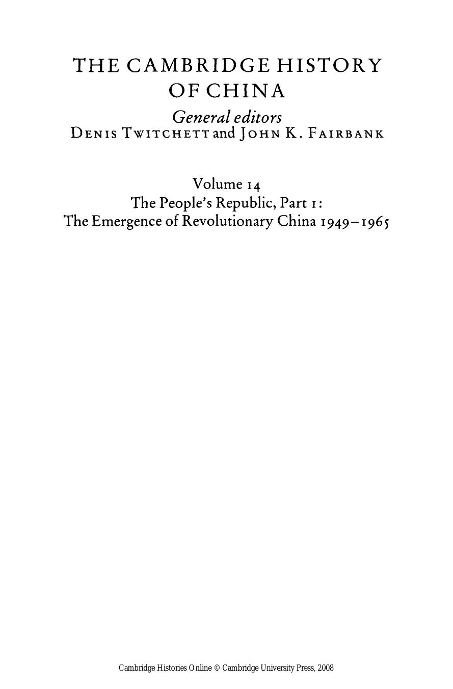 The Cambridge History of China, Volume 14, Part 1 by Unknown