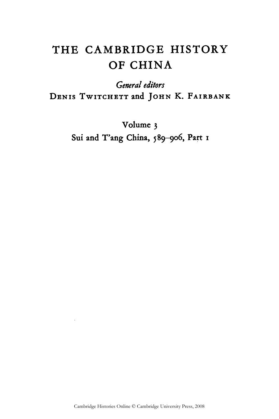 The Cambridge History of China, Volume 3, Part 1 by Unknown