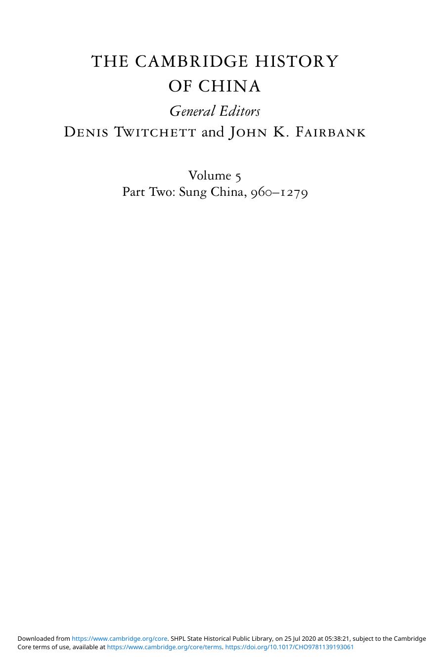 The Cambridge History of China, Volume 5, Part 2 by Unknown