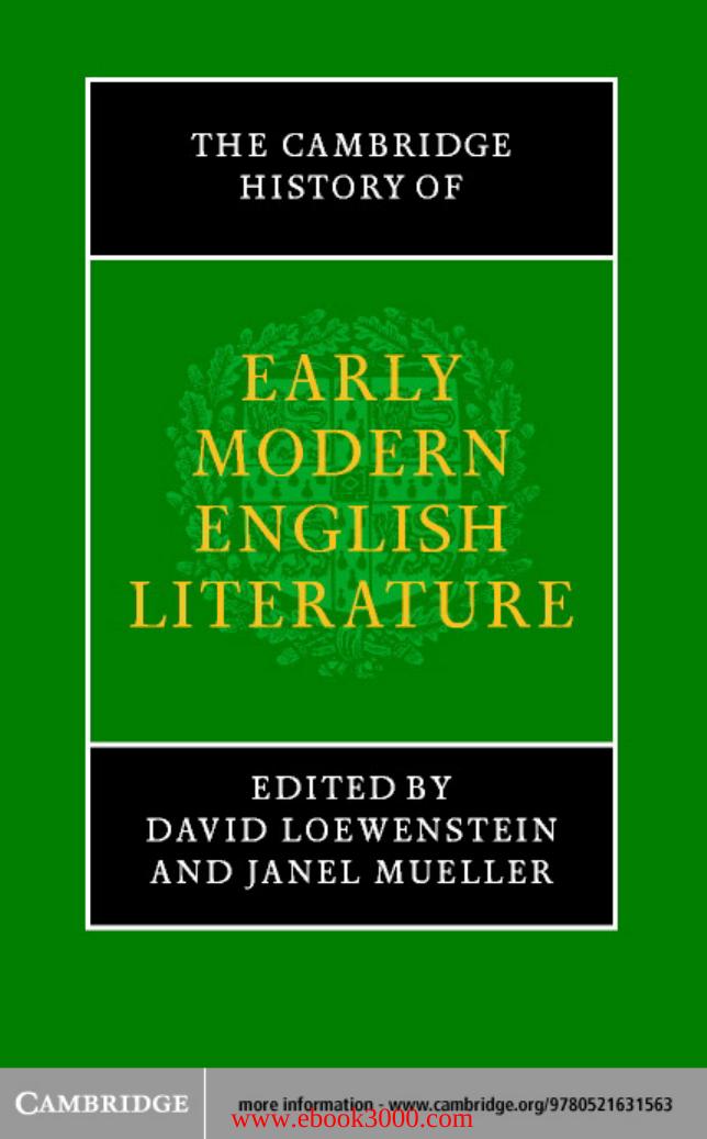 The Cambridge History of Early Modern English Literature by Unknow