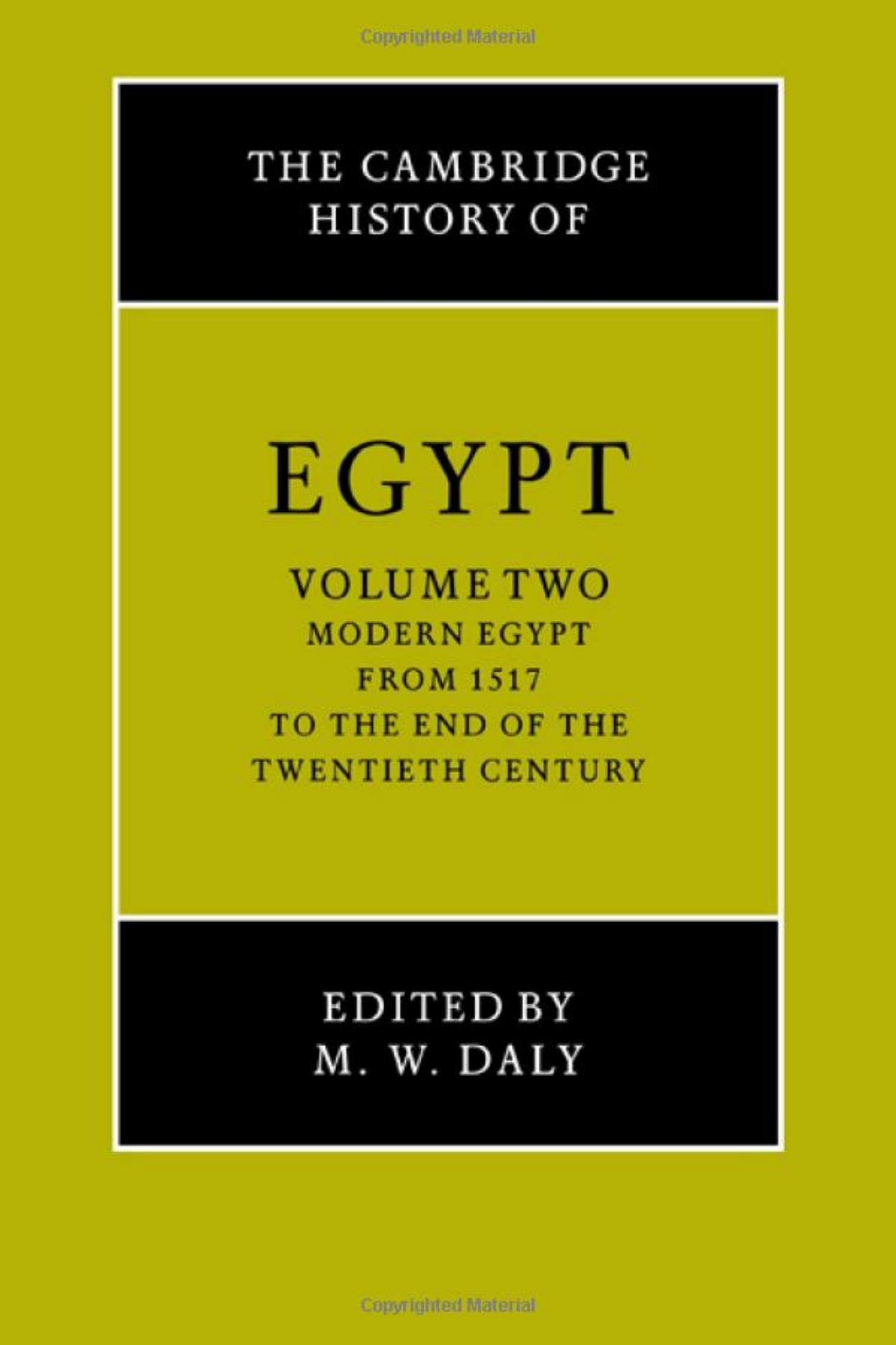 The Cambridge History of Egypt Vol 2 Modern Egypt by Unknown