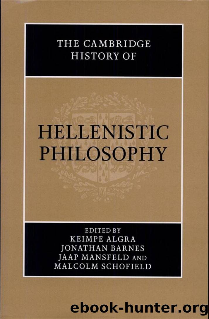 The Cambridge History of Hellenistic Philosophy by unknow