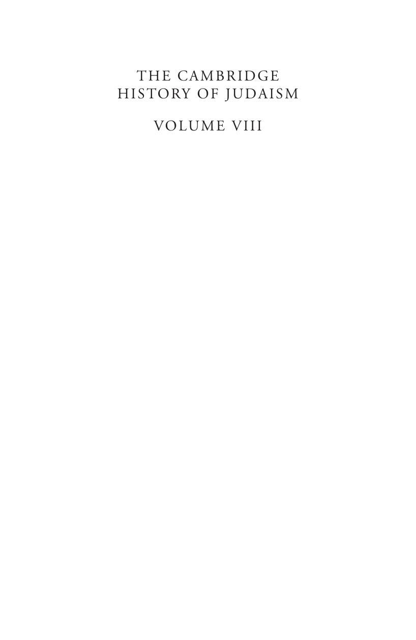The Cambridge History of Judaism, Vol. 8. The Modern World, 1815â2000 by Mitchell B. Hart Tony Michels (eds.)