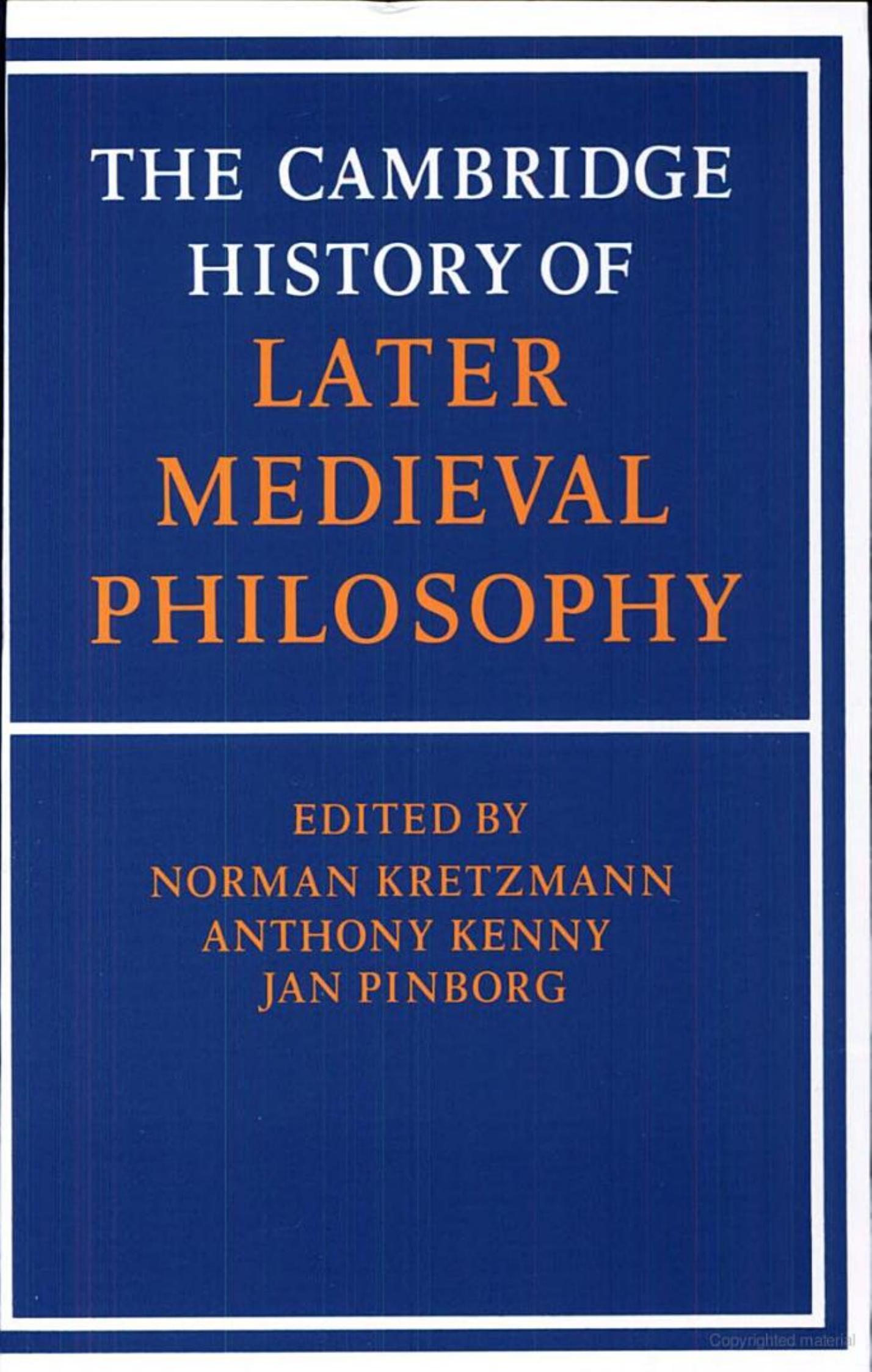 The Cambridge History of Later Medieval Philosophy by Unknown