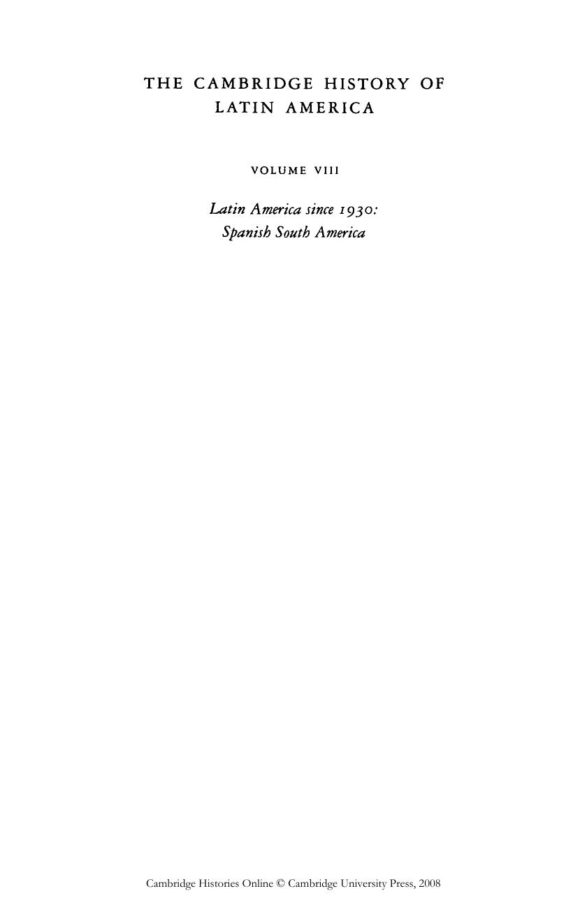 The Cambridge History of Latin America, Volume 8 by Unknown