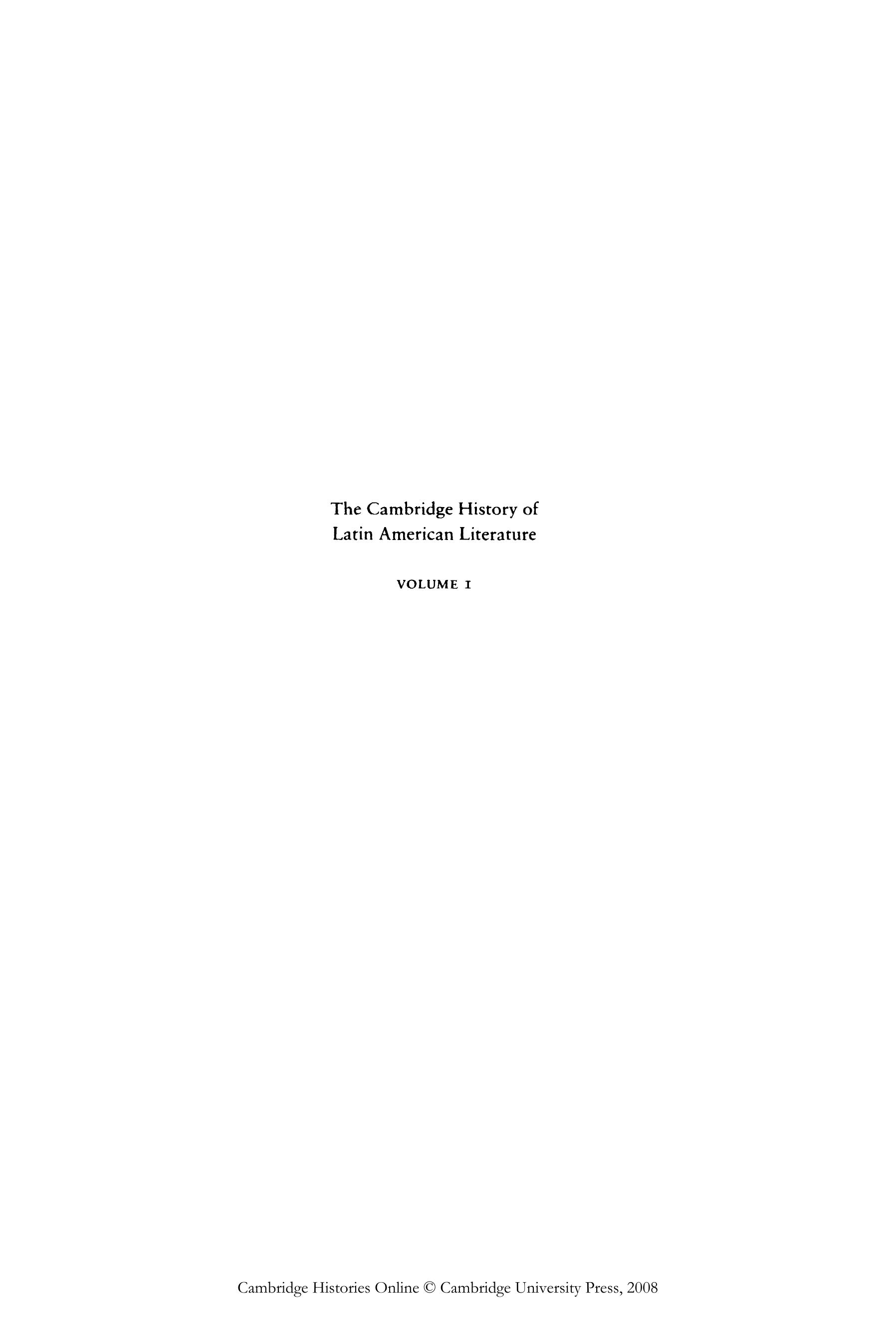 The Cambridge History of Latin American Literature Volume 1 by Unknown
