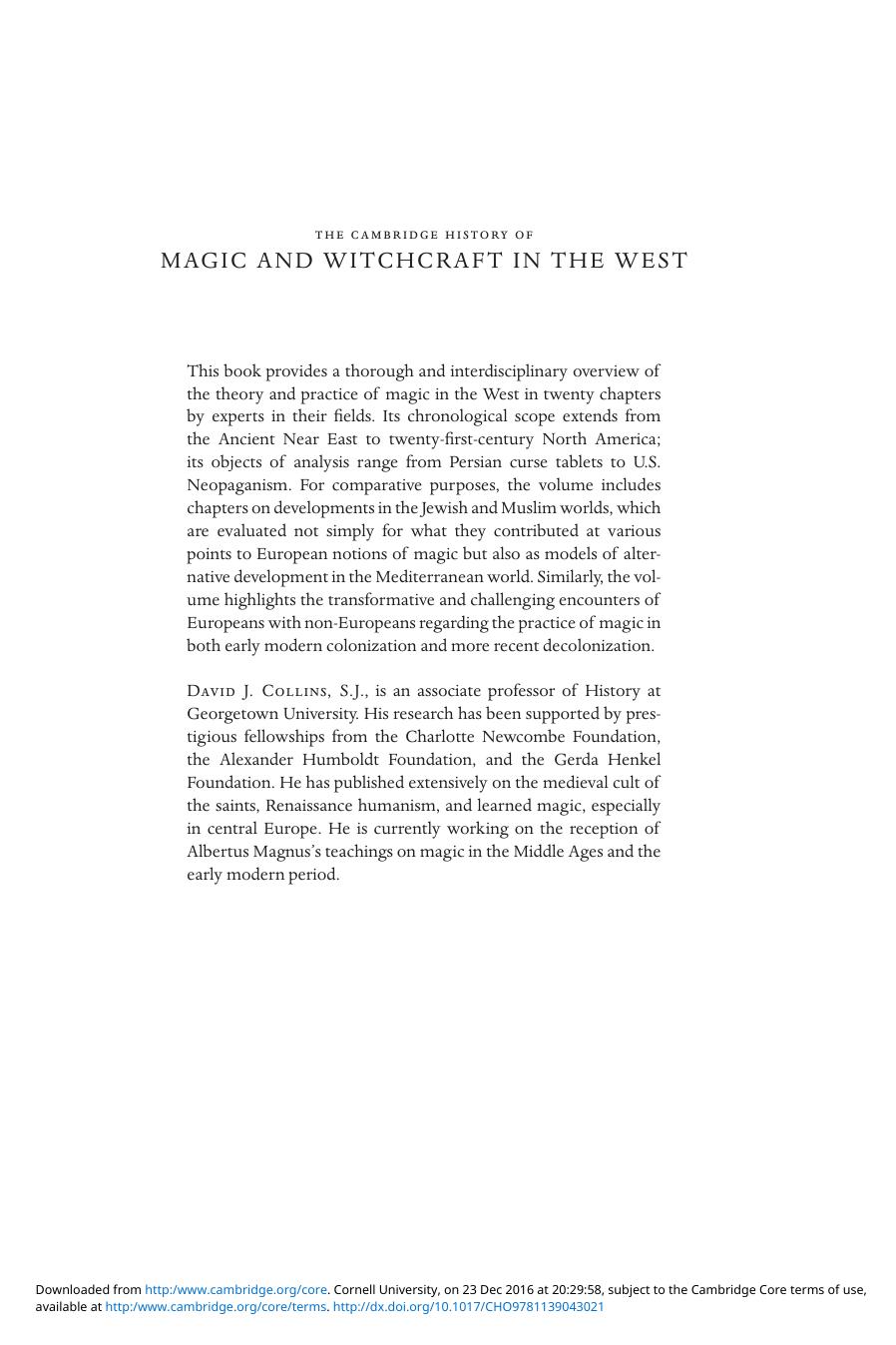The Cambridge History of Magic and Witchcraft in the West: From Antiquity to the Present by unknow