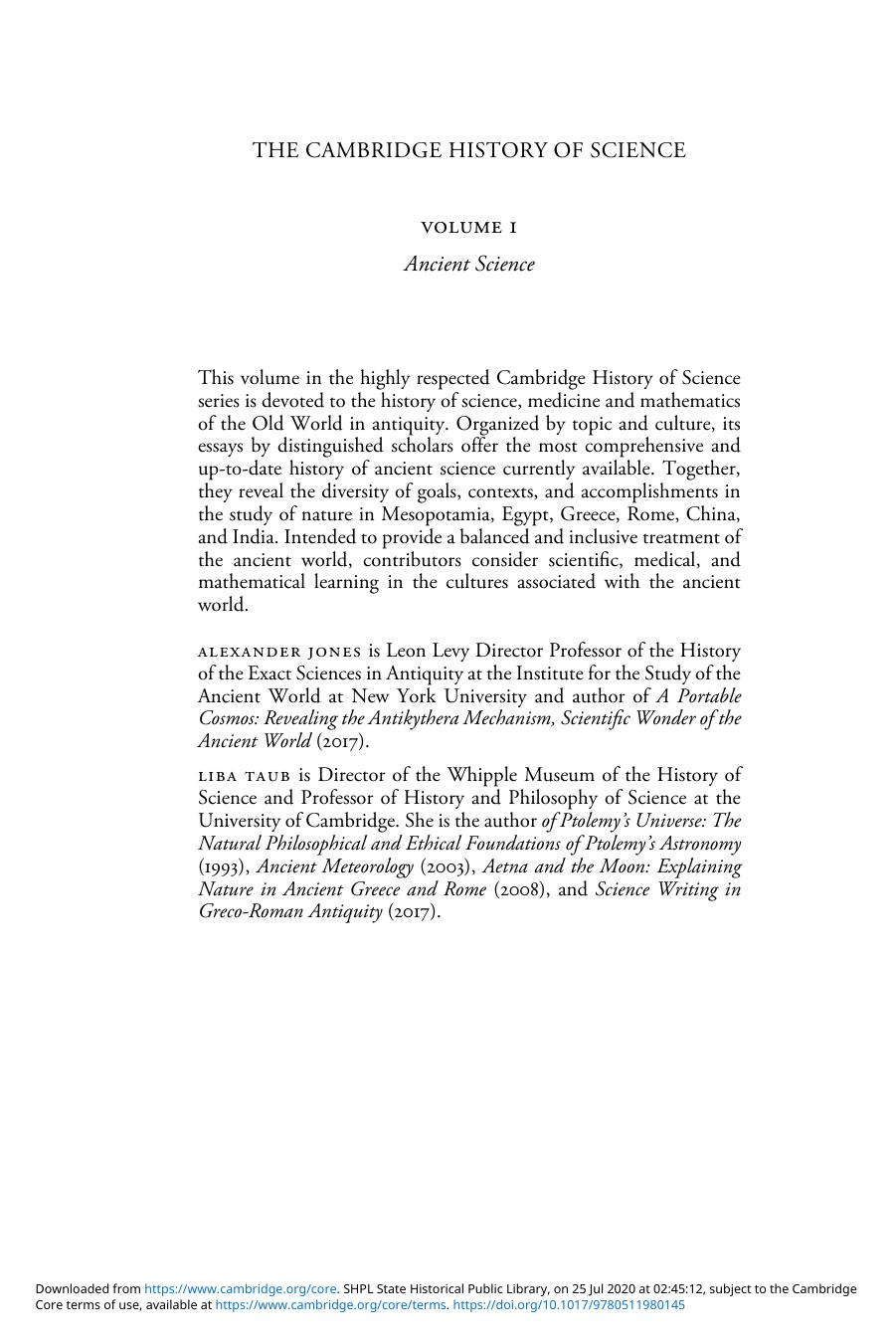 The Cambridge History of Science, Volume 1 by Unknown