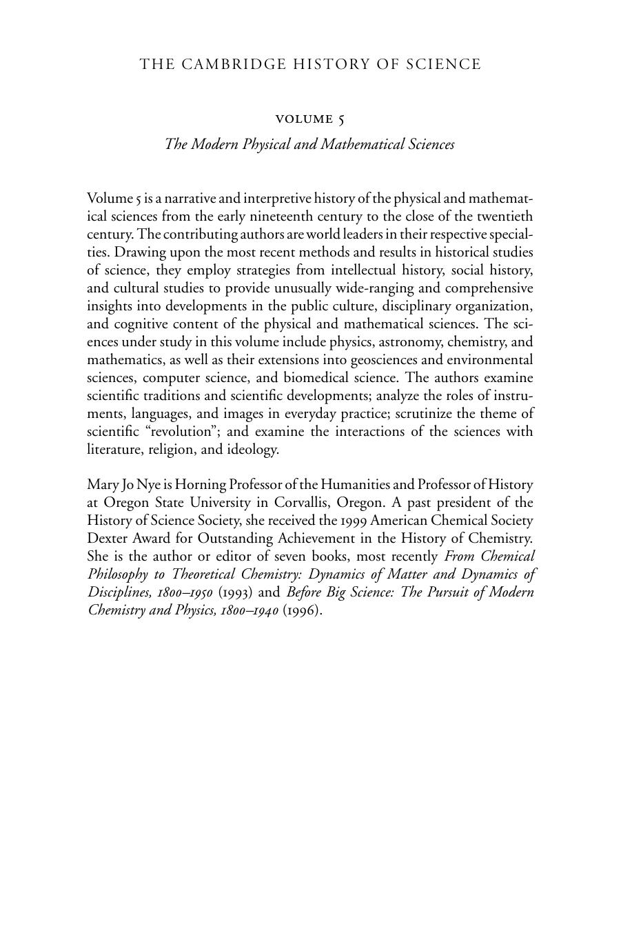 The Cambridge History of Science: Volume 5, The Modern Physical and Mathematical Sciences by unknow