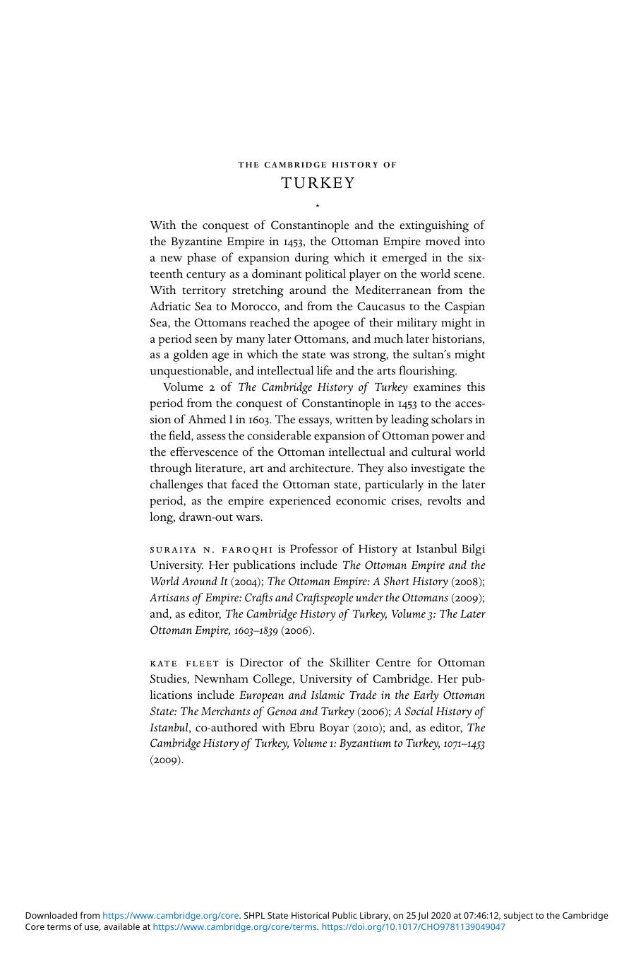 The Cambridge History of Turkey, Volume 2 by Unknown