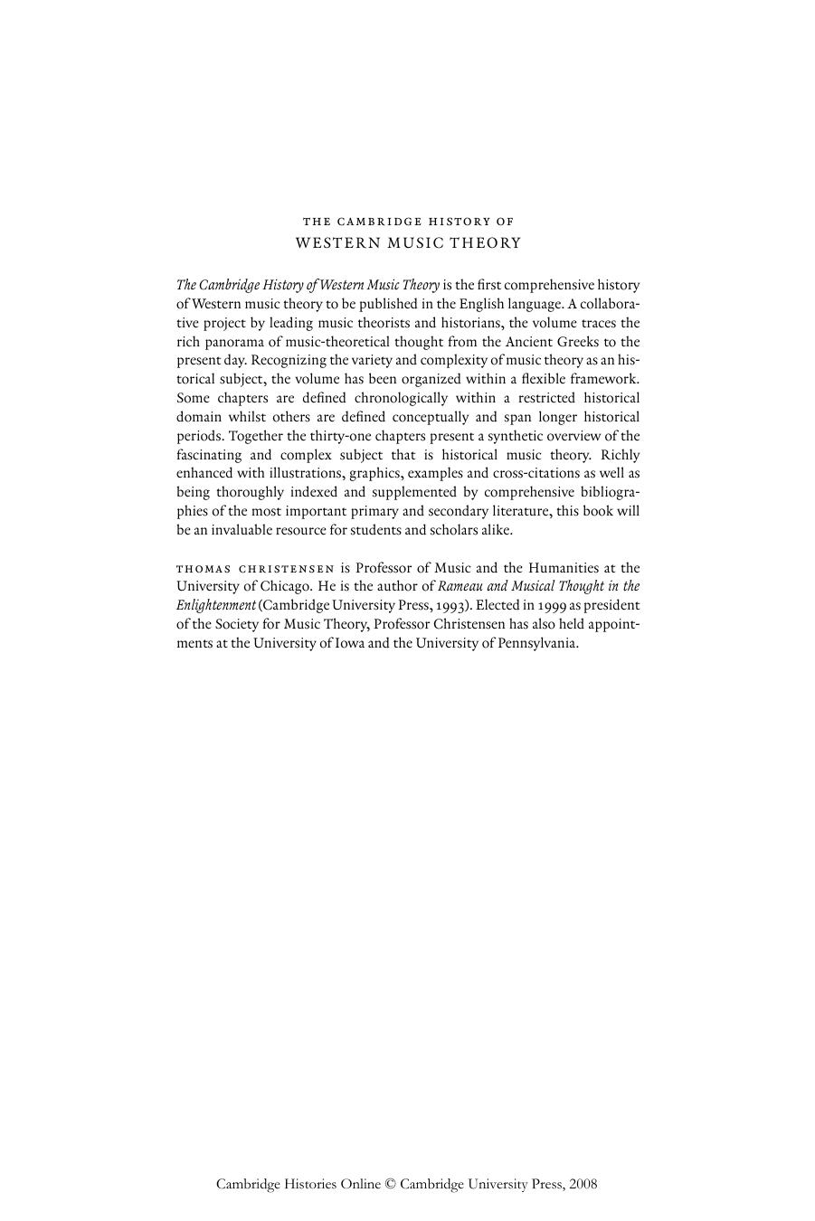 The Cambridge History of Western Music Theory by Thomas Christensen