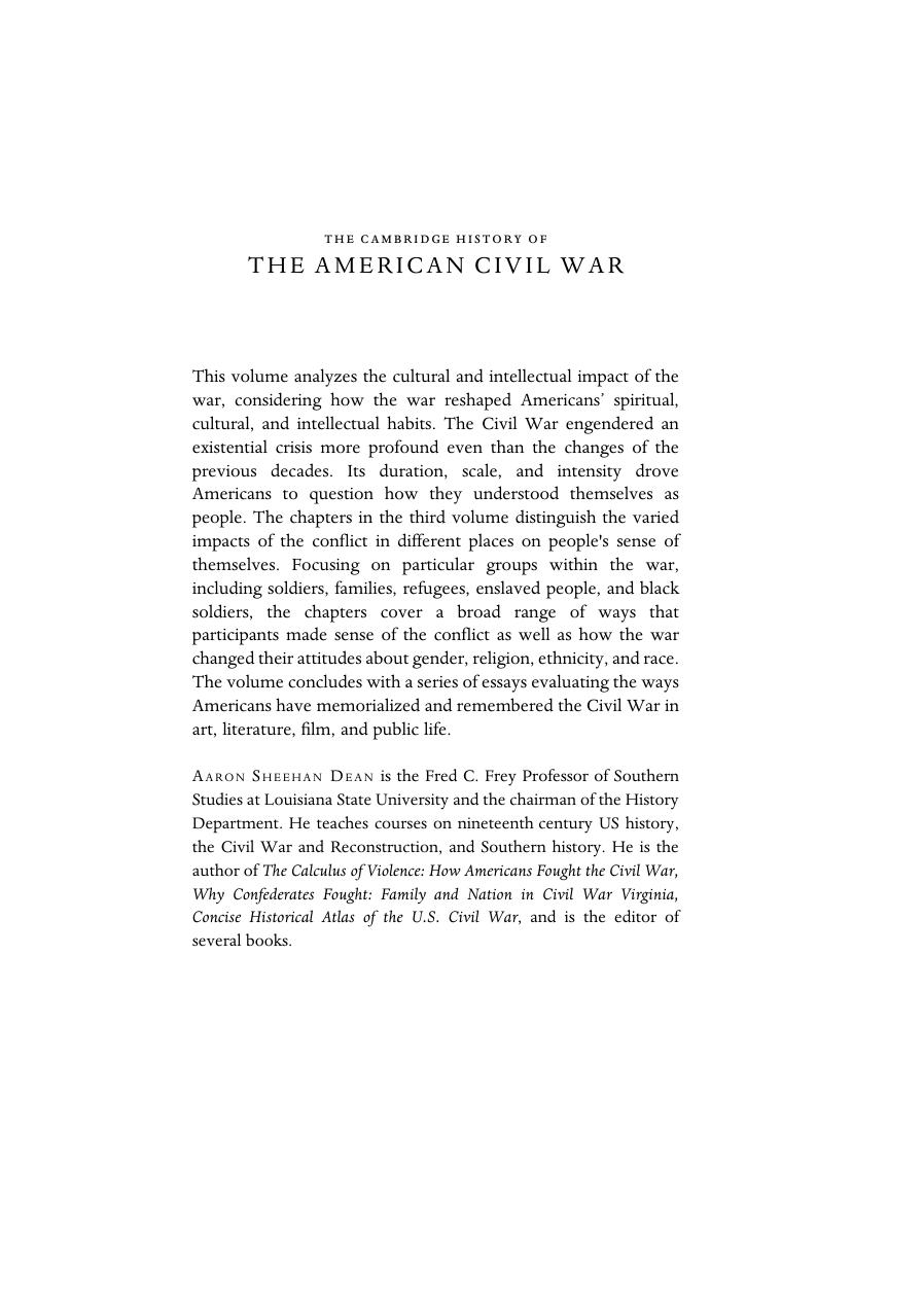 The Cambridge History of the American Civil War by Unknown