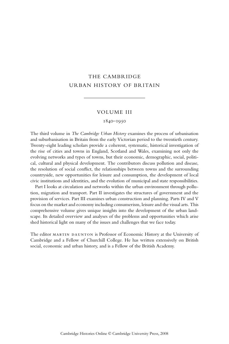 The Cambridge Urban History of Britain, Volume 3: 1840-1950 by Martin Daunton