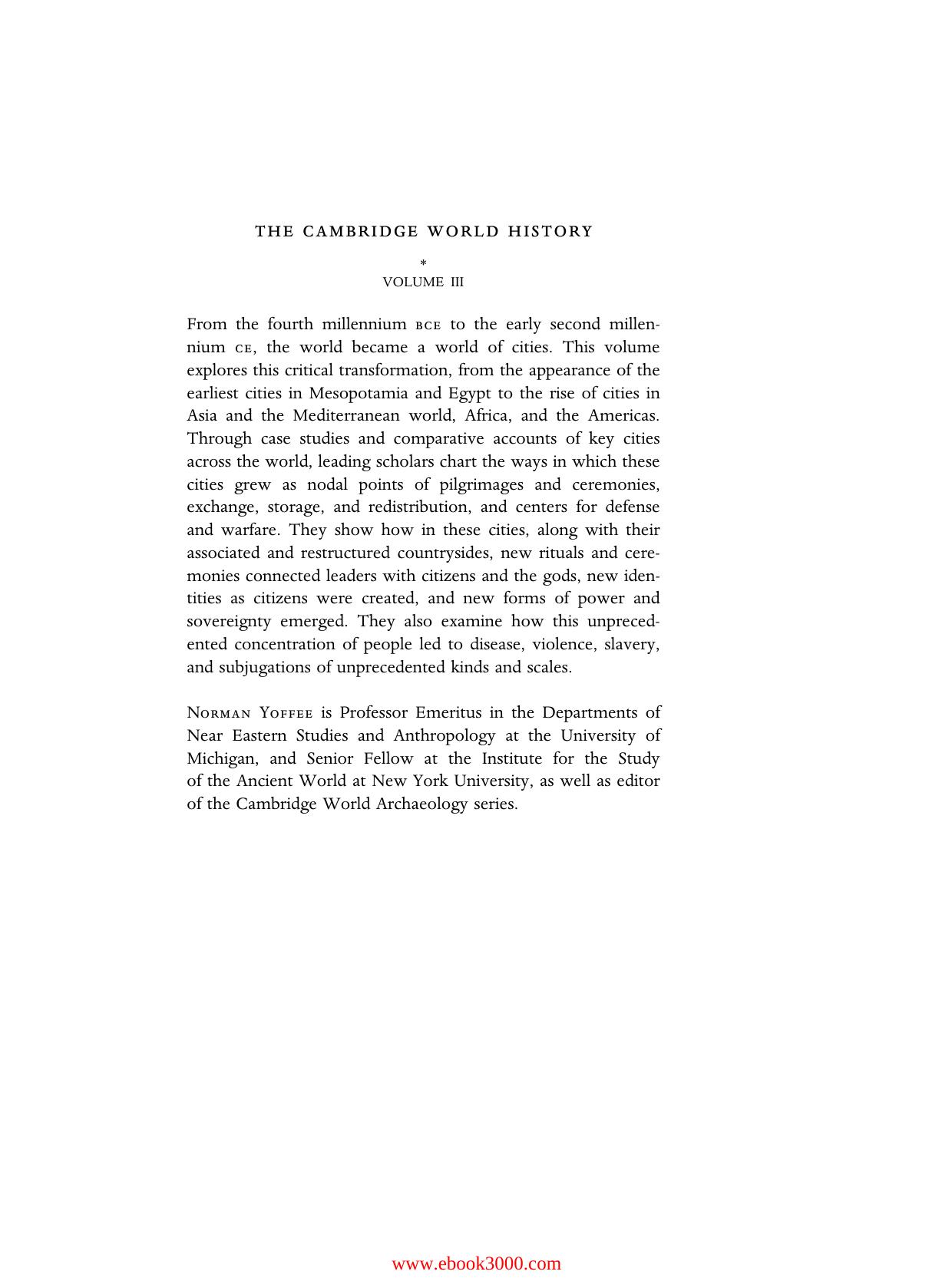 The Cambridge World History (Volume 3) by Unknow