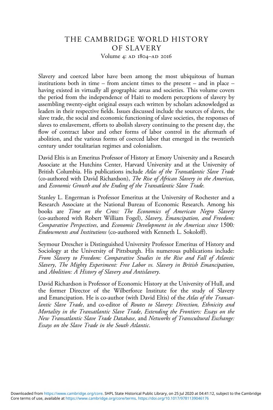 The Cambridge World History of Slavery, Volume 4 by Unknown