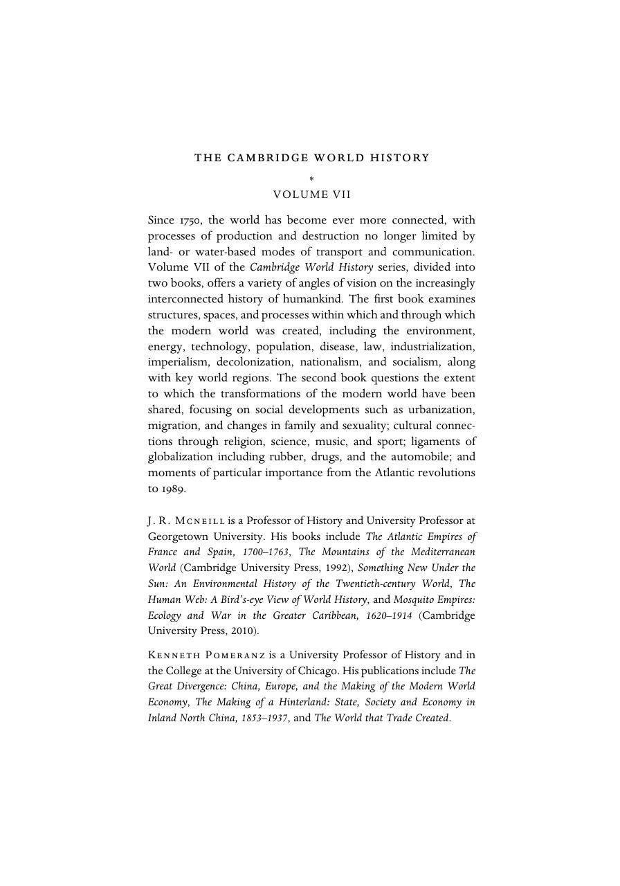 The Cambridge World History: Volume 7: Production, Destruction and Connection 1750–Present, Part 2: Shared Transformations? by John McNeill