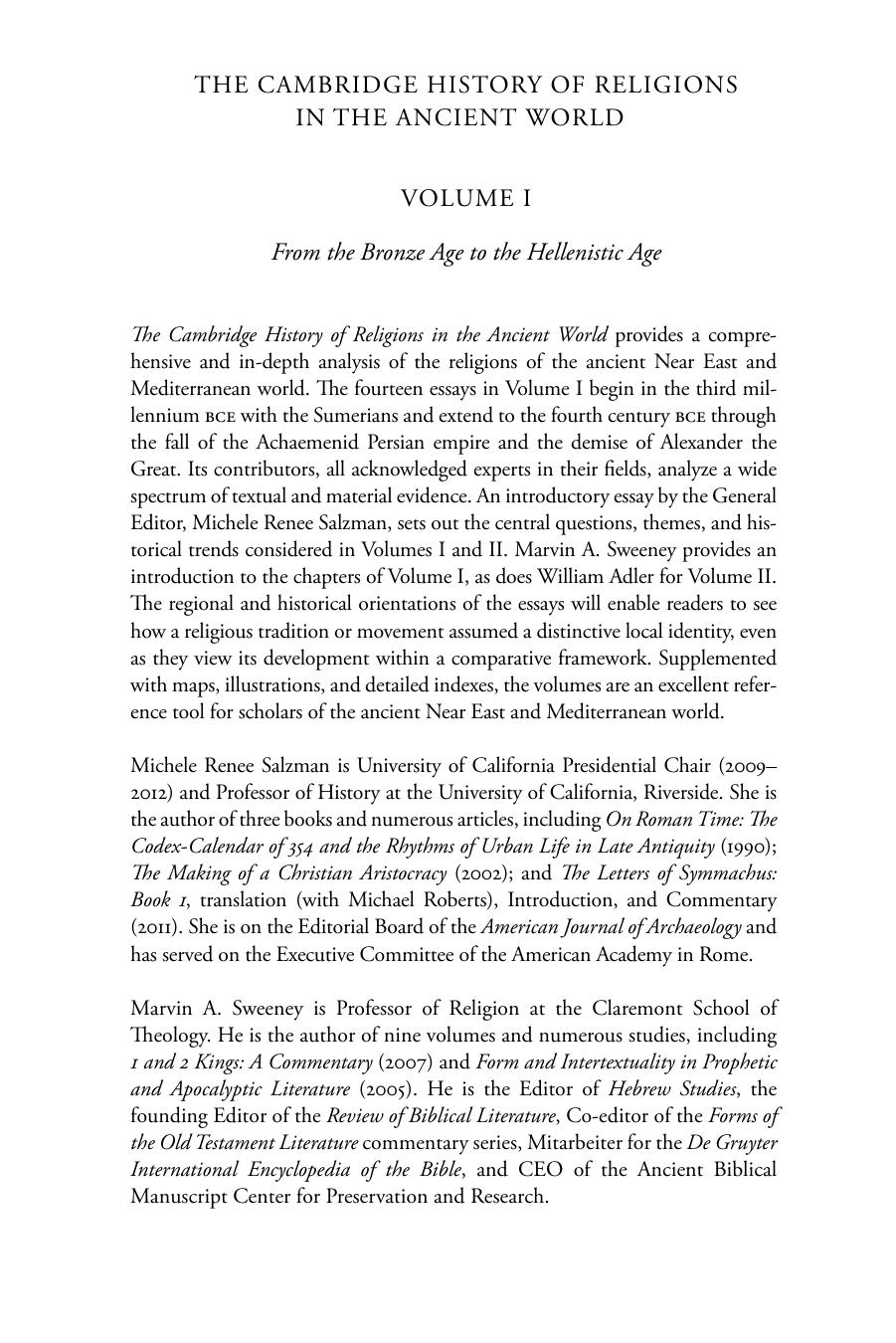 The Cambridge history of religions in the ancient world. by Unknown