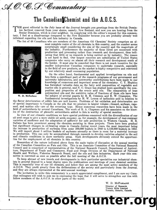 The Canadian Chemist and the A.O.C.S. by Unknown